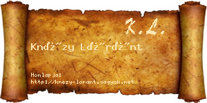 Knézy Lóránt névjegykártya